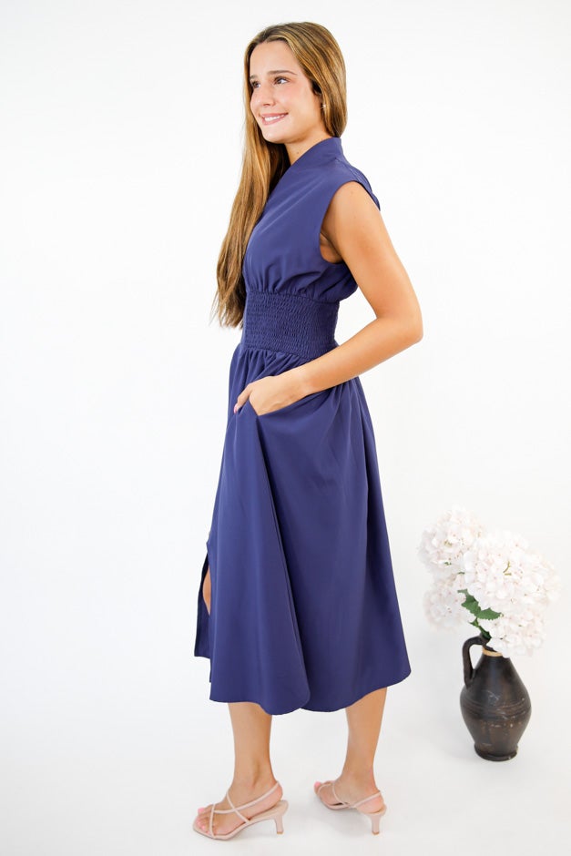 Chic & Sleek Smocked Waist Zip Dress *Final Sale*
