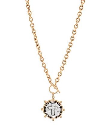 Heritage Cross Medallion Necklace