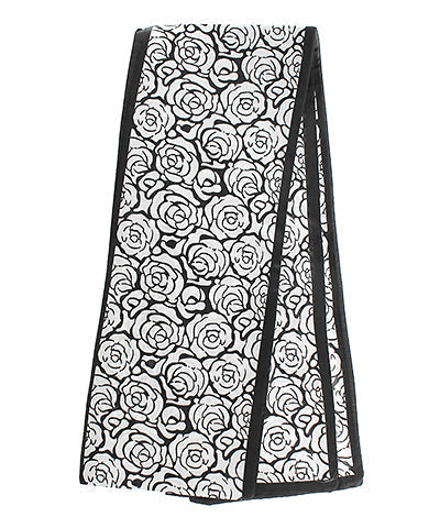 Charming Twilly Rose Print Narrow Scarf