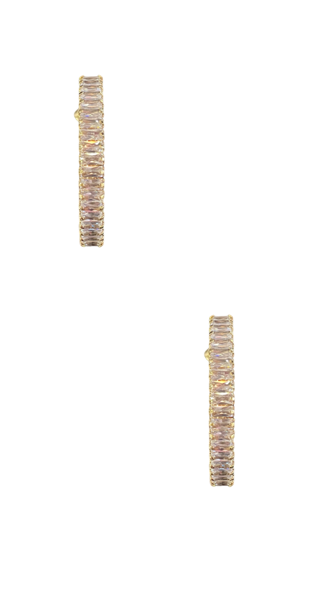 Large Baguette Hoops - Gold