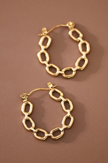 Linked Charm Hoops