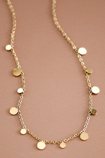 Golden Coin Charm Necklace