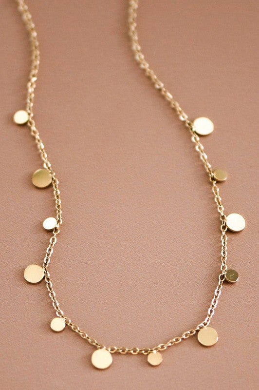 Golden Coin Charm Necklace