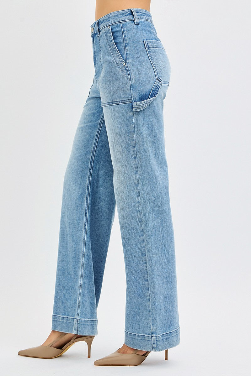 Cargo Pocket Straight Jeans