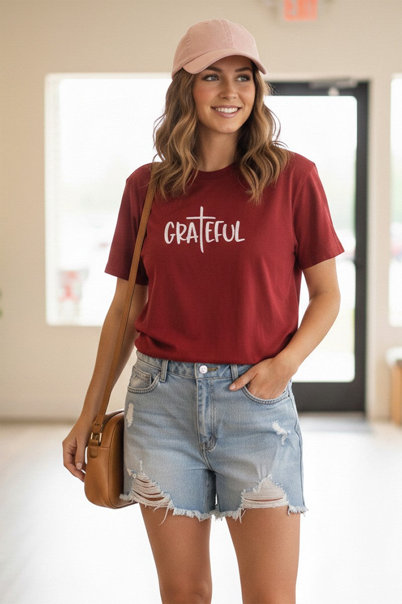 Grateful Embroidered Comfort Tee