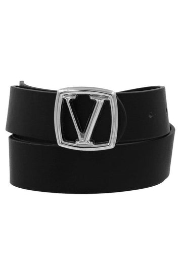 Polished Edge V Buckle Belt