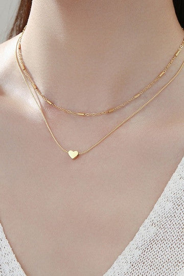 Golden Heart Layered Necklace