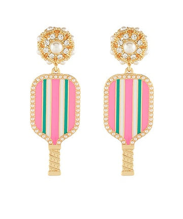 Match Point Sparkle Drop Earrings