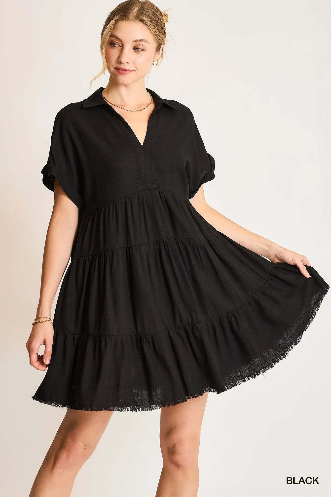 Blackstone Linen Ruffle Tier Dress