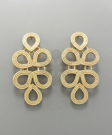 Gold Filigree Teardrop Statement Earrings