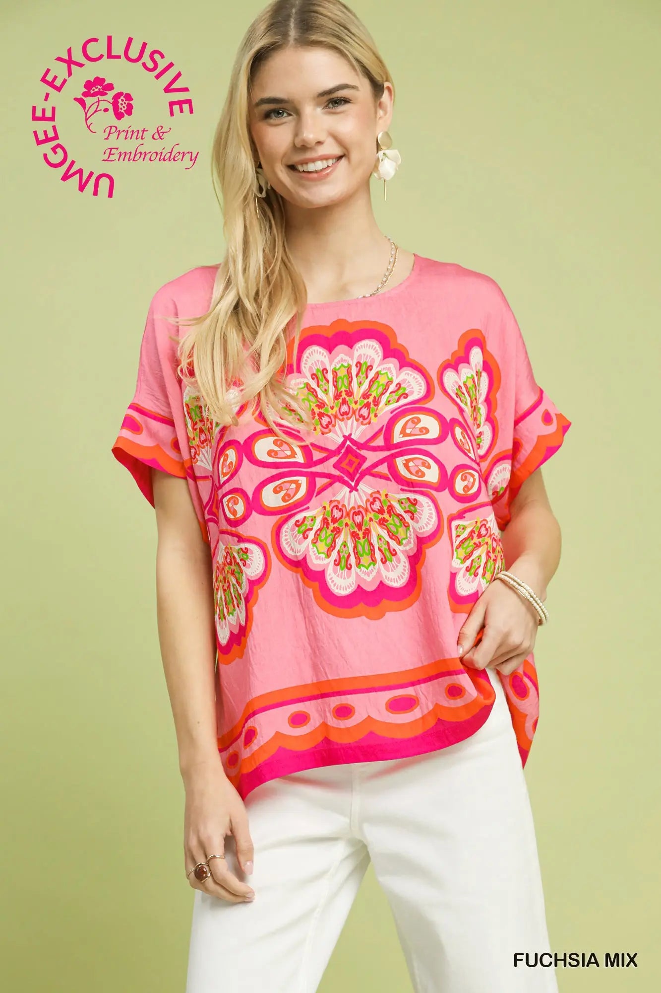 Contrast Trim Tie-Hem Top