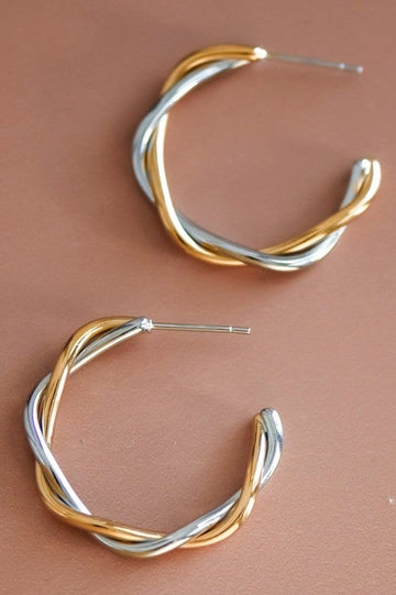 Twisted Two-Tone Hoops