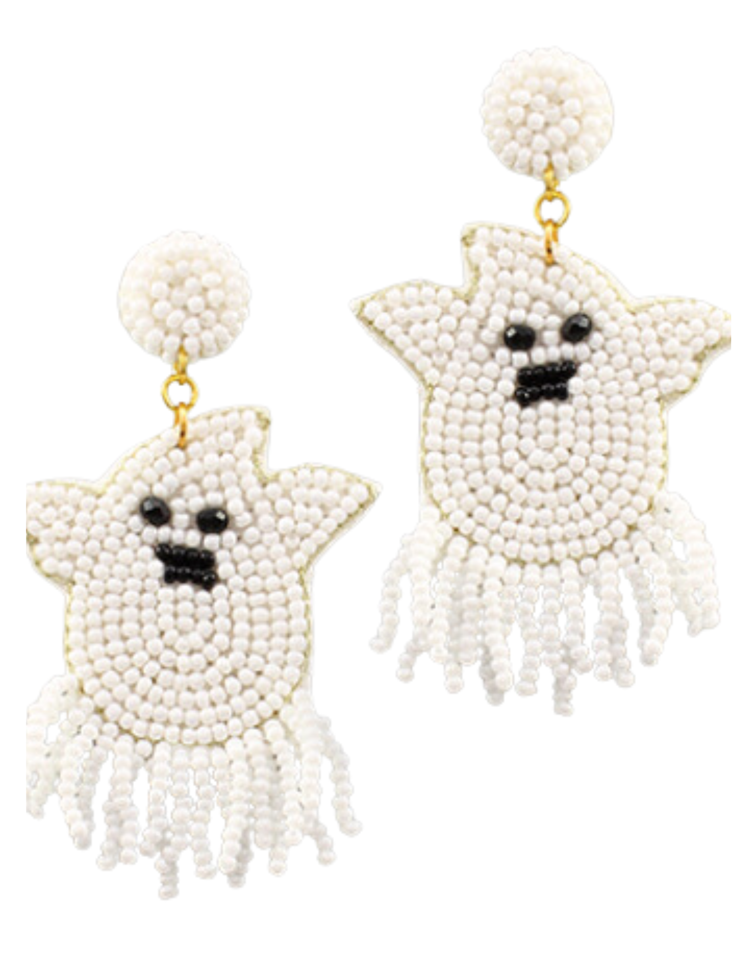 Beaded Ghost Statement Earrings