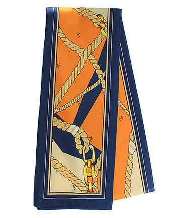 Gleaming Twilly Cord & Anchor Print Scarf