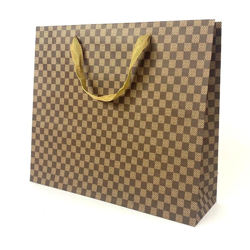 Checkered Kraft Paper Giftbag