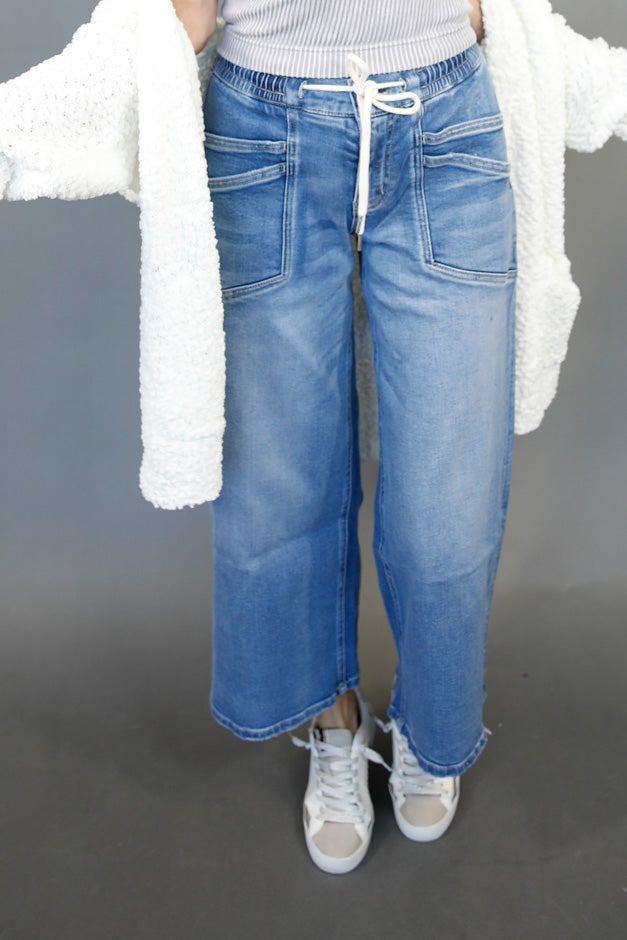 Vervet Drawstring Wide Leg Jeans *Final Sale*