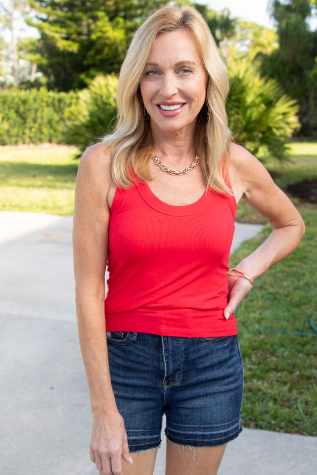 Feel The Vibe Ribbed Tank (Multiple Colors)