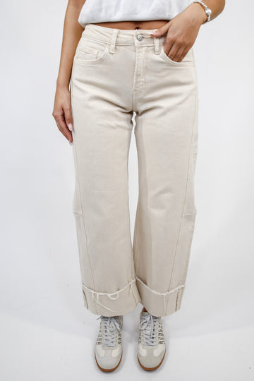 Flying Monkey Coastal Cream Barrel Jeans