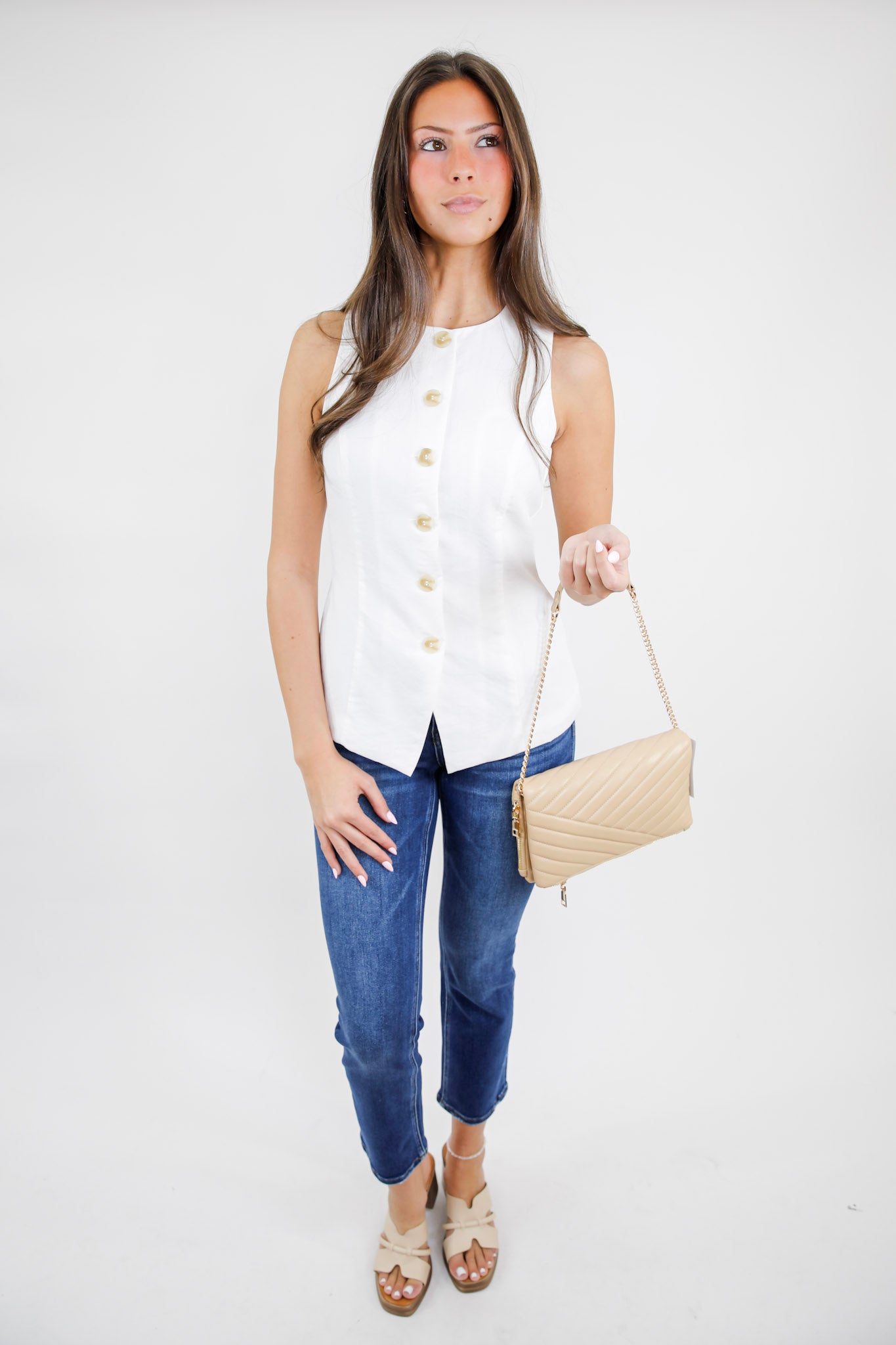 Mid Rise Ankle Slim Straight Jeans