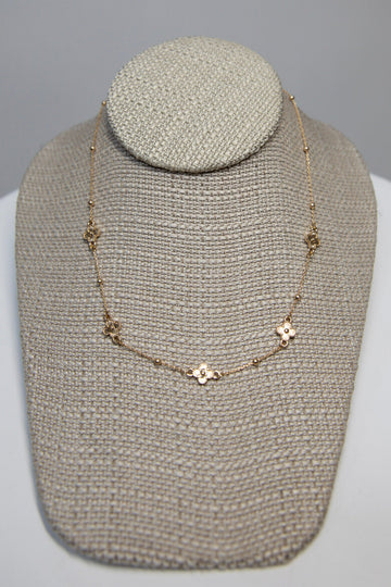 Golden Clover Station Necklace