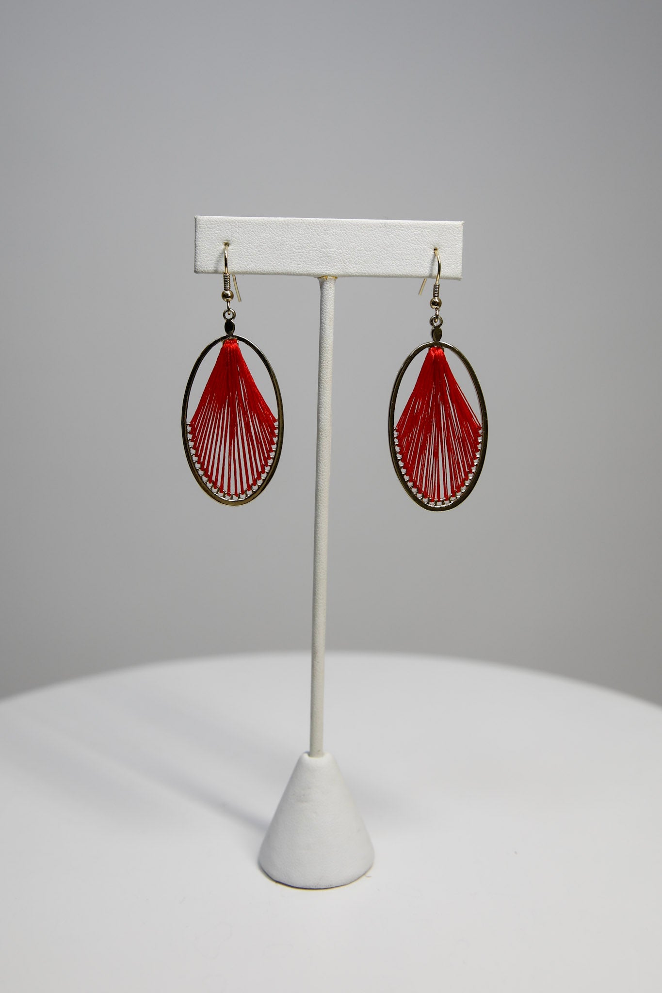 Oval Fringe Dangle Earrings