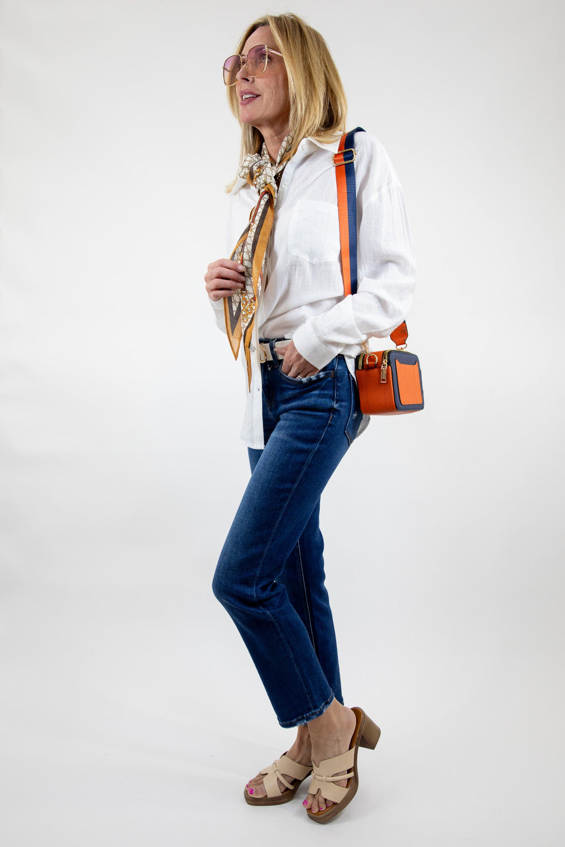 Easy Textured Woven Button Front Shirt