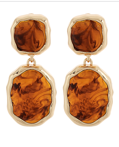 Marble Muse Oval Dangle Earrings