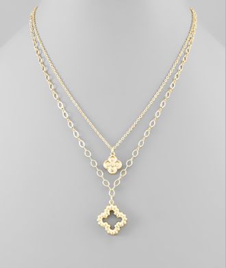 Polished Clover Necklace (Gold)