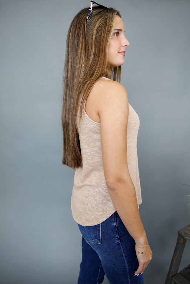 Slub V-Neck Tank Top