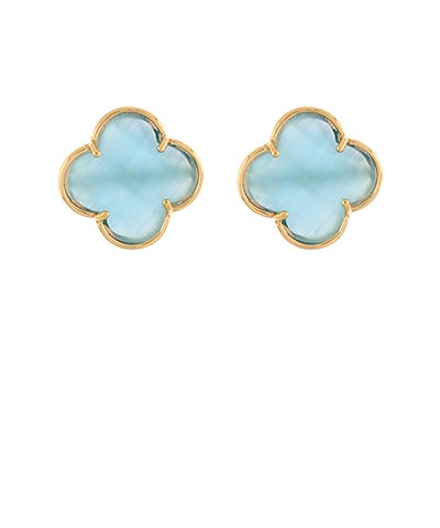Mother of Pearl Clover Stud Earrings