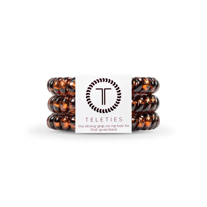 TELETIES Small Hair Ties - No-Rip, Strong Grip Hair Accessories (3-Pack)