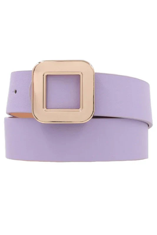 Metal Square Vegan Leather Belt