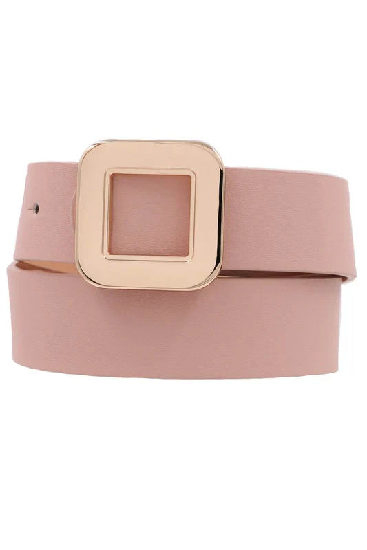 Metal Square Vegan Leather Belt