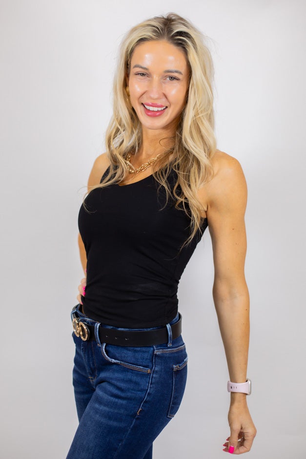 Double Lined Full Length V-Neck Basic Tank ¨C Sleek & Versatile