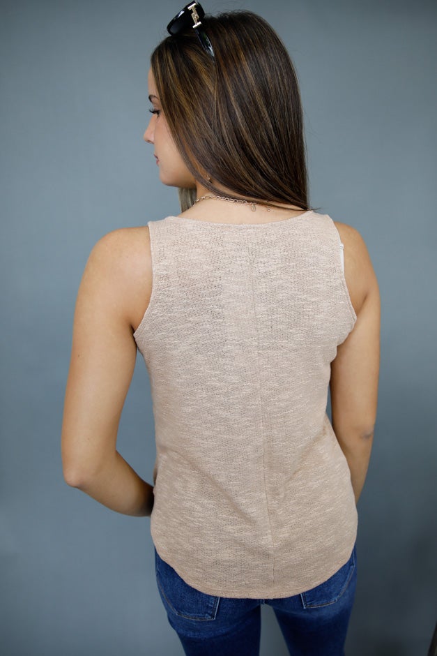 Slub V-Neck Tank Top