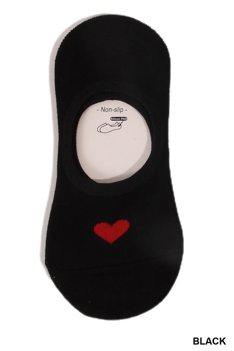Lovely Heart No Show Socks