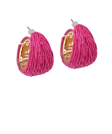 Textured Raffia Hoop Earrings *Final Sale*