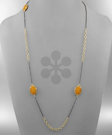 Dainty Gold & Stone Accent Necklace