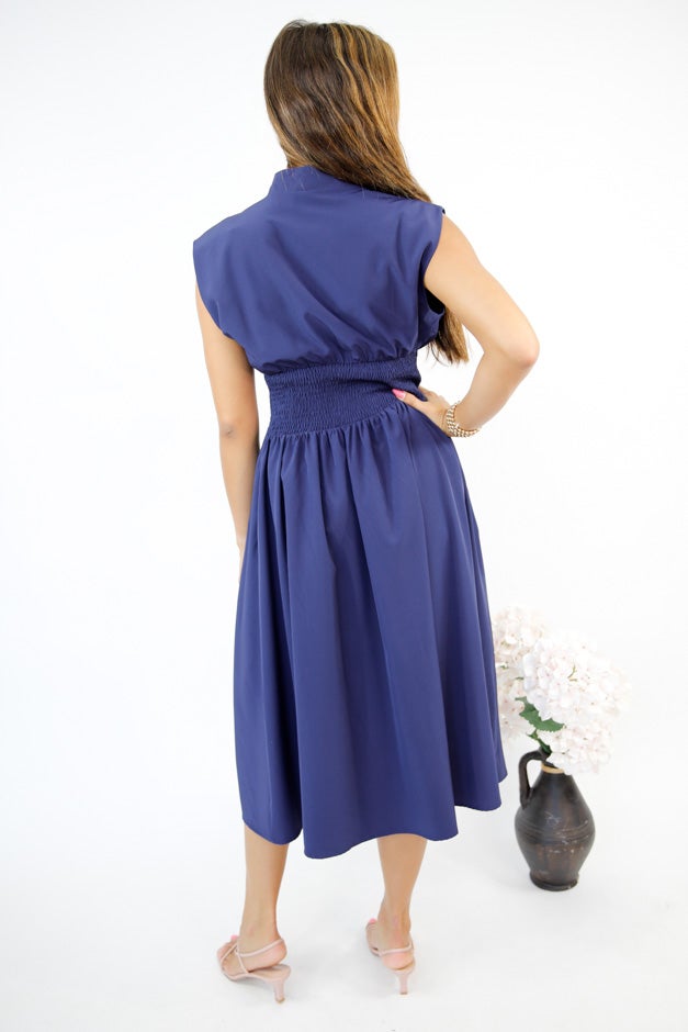 Chic & Sleek Smocked Waist Zip Dress *Final Sale*