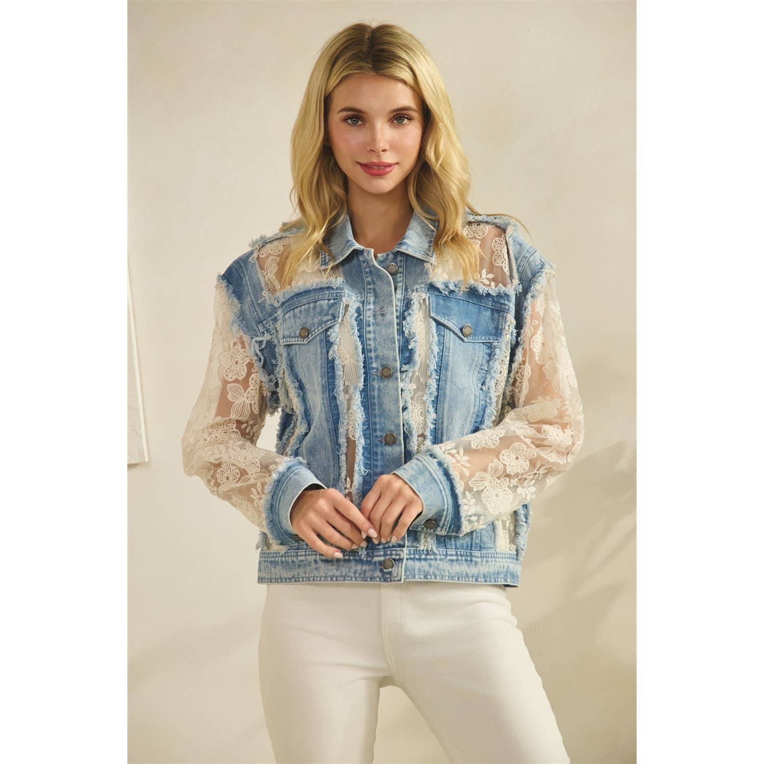 Soft Bloom Denim Jacket