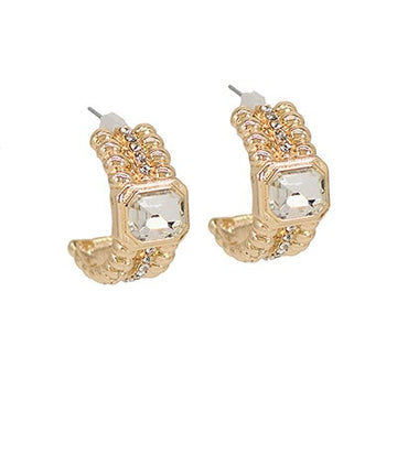 Gilded Gem Hoops