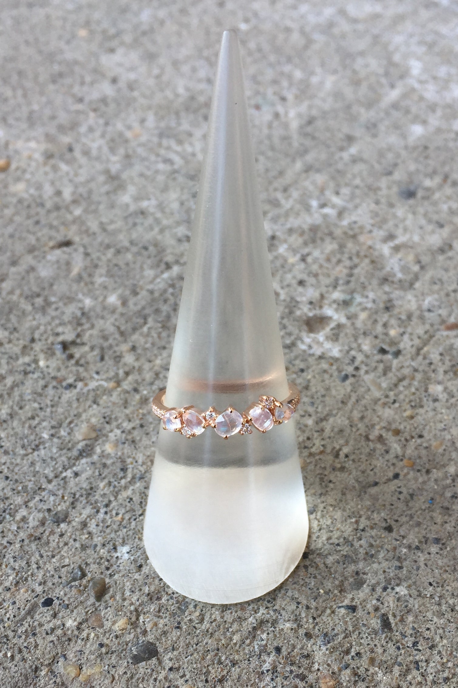 Rosecut Moonstone Ring